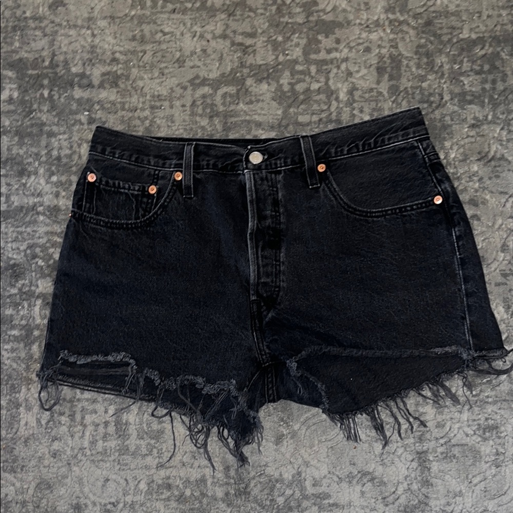 Black Levi 501 Denim cutoff shorts